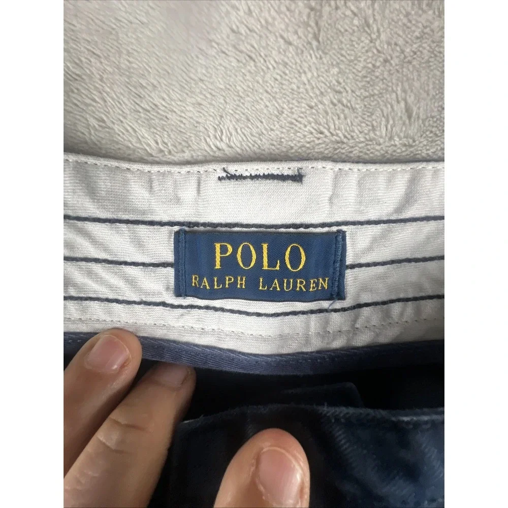 Polo Ralph Lauren Cargo Shorts Men‎ 42L Navy Blue Classic Fit Chino Pockets Flap